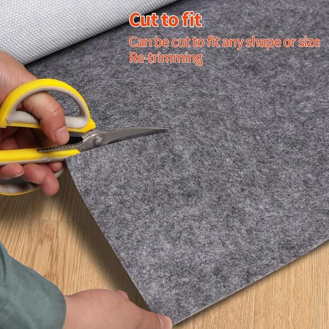 Non-Slip Rug Pads 1/4” Thick, 2x3Ft Waterproof Rugs Non Skid Rug Pad for All Floors and Finishes Durable Hardwood Floor Protective Felt Keeps Rugs in Place, Safe and Secure