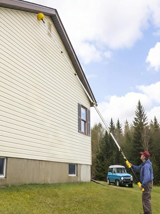 4.8-28ft Heavy-Duty Extension Pole - Maximum 34ft Reach for Large Commercial Buildings - Premium Aluminum Construction - Professional Grade Multi-Purpose Tool
