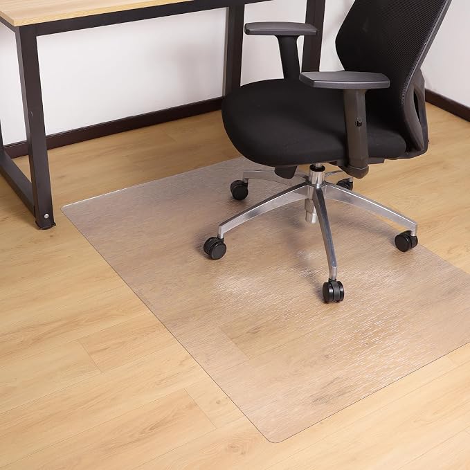 TYDLE Clear Chair Mat, 36"x48" Office Chair Mat for Hard Floor, Vinyl Mat for Gaming Chairs, Non-Slip Waterproof Floor Protector Rolling Computer Mat for Hardwood Floor, Clear