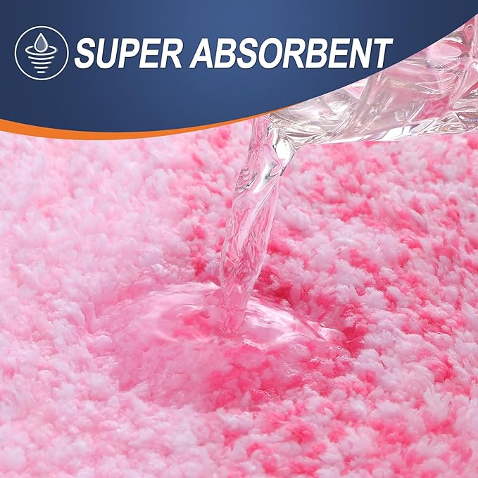 OLANLY Bathroom Runner Rugs Mat 70x24, Extra Soft Absorbent Microfiber Bath Rugs, Rubber Backing, Quick Dry, Washable Long Bath Mats for Bathroom Floor, Tub and Shower, Home Decor Accessories, Pink