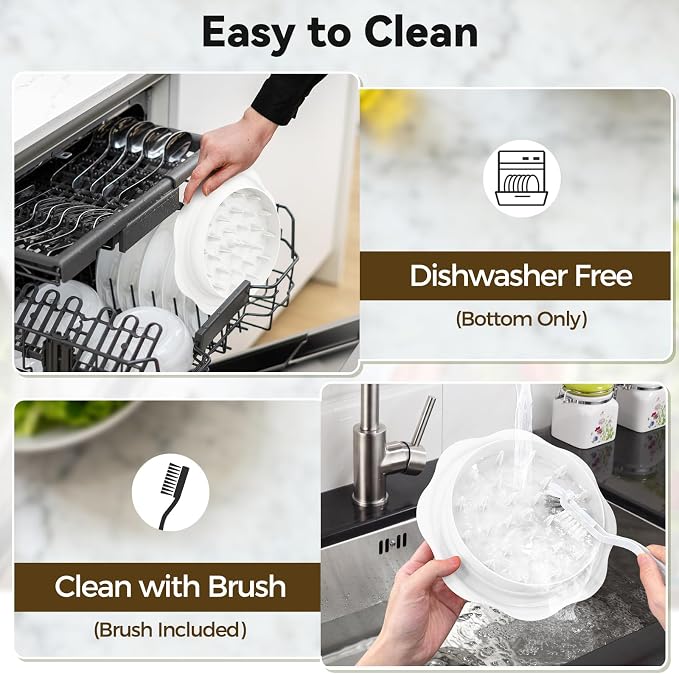 Ukeetap 10" Pro Chicken Shredder Tool Twist Large for Kitchen, BPA-Free Food-Safe Meat Grinder, Visible Chicken Breast Meat Shredder with Strong Anti-Slip Bottom & Ergonomic Handle, White