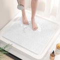 HITSLAM Square Shower Stall Mat, 21 x 21 Inch Non Slip Bath Mat for Tub, Soft PVC Loofah Bathtub Mats, Quick Drying Bathroom Shower Mat Anti Slip, Soft on Feet, White