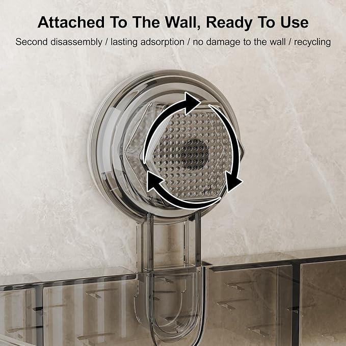 Shower Caddy Suction Cup Bathroom Shower Organizer for Bathroom Storage & Home Decor & Kitchen No Drilling Large Capacity Removable and Reusable Shower Shelves for Inside. (black, corner)