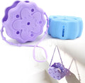 2 Packs Shower Steamer Tray, Silicone Soap Dish Holder, Hangable and Reusable Shower Steamer Holder/Hanger, Bath Bombs Shower Accessory, Aromatherapy Diffuser Containers, Purple and Blue