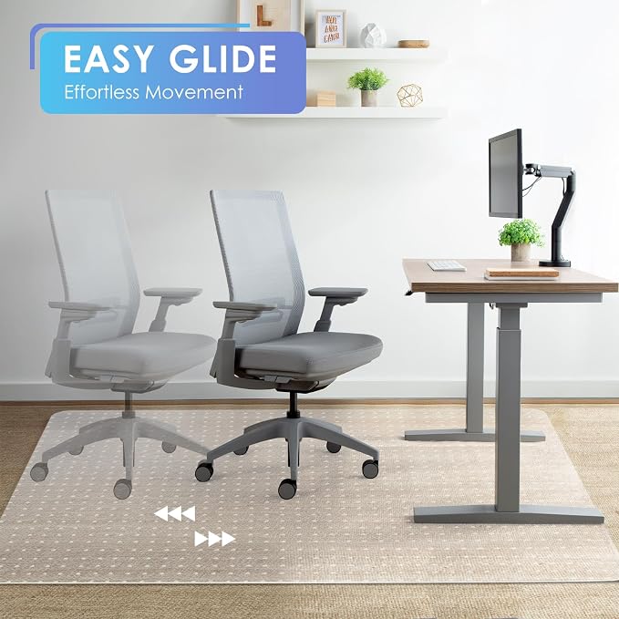 Vicwe Large Office Chair Mat for Carpeted Floors，72"X46" Rectangle Desk Chair Mats with Studs for Low and No Pile Carpeted Floors, Easy Glide Computer Desk Chair Mat for Home & Offices
