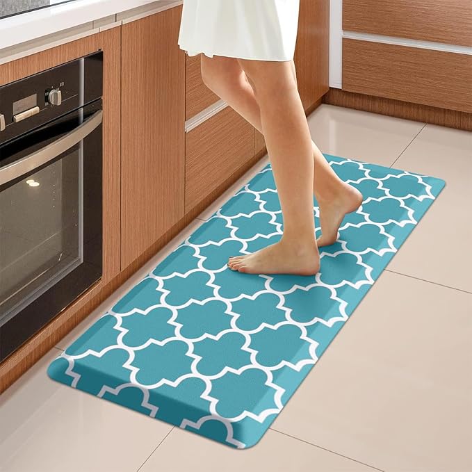 WISELIFE Anti Fatigue Floor Mat - 4/5 Inch Kitchen Mat Non Slip Waterproof Heavy Duty Ergonomic Comfort Mat Durable for Home, Office, Sink, Laundry,(17.3" x 39", Green)