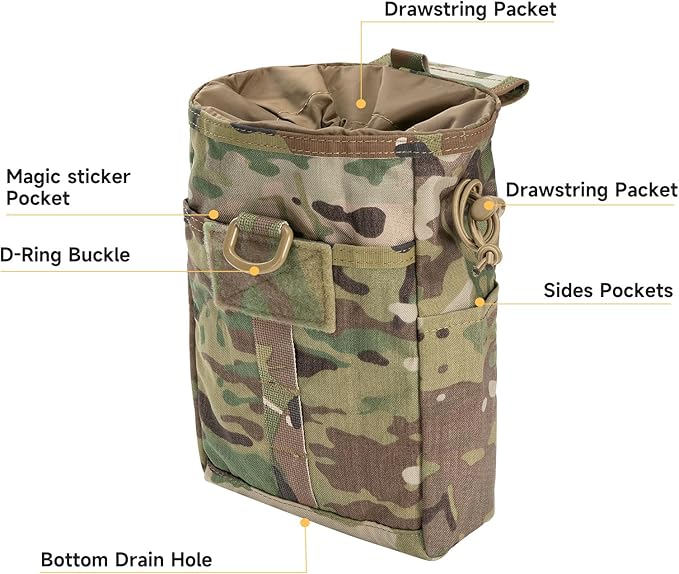 EXCELLENT ELITE SPANKER Molle Dump Pouch Drawstring Magazine Utility Pouch Folding Dump Pouch Waist Bag