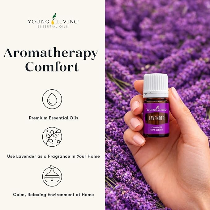 Lavender Essential Oil 5ml by Young Living – Pure Lavender Oil for Aromatherapy, Essential Oil Diffuser, Skin & Relaxation, Essential Oils for Diffuser & Home Use