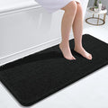OLANLY Bathroom Runner Rugs 47x20, Extra Soft Absorbent Chenille Bath Rugs, Rubber Backing Quick Dry, Machine Washable Long Bath Mats for Bathroom Floor, Tub and Shower, Home Decor Accessories, Black