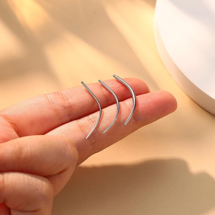 GEMQUEEN Piercing Taper Ball Grabber Tool for Changing Jewelry - 14G 16G 18G 20G Stainless Steel Flat Back Earrings Applicator Tool Threadless Insertion Pin Thread Body Piercing Kit for Ear Nose Lip