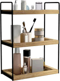Dorhors 3 Tier Bathroom Counter Organizer,Countertop Bathroom Storage Shelf,Counter Tray and Vanity Organizer (Brown)