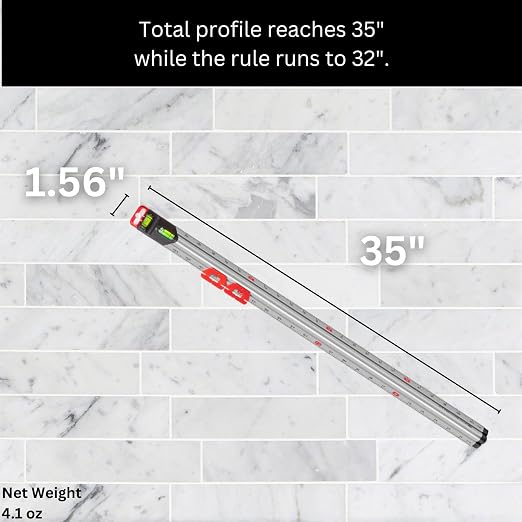 Kapro - 313 Measure Mate - Ultimate Home-Improvement Tool - With Level and Ruler - Features Sliding Markers and Knife Guide - Includes Nail Gripper and Drill Bit Gauge - 32 Inch