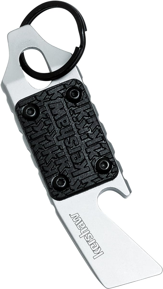 Kershaw PT-1 Multi-Function Keychain Tool, Stainless Steel, Utility Keychain with Bottle Opener, Flathead Screwdriver, Mini Pry Bar, and Lanyard Attachment, for Key Ring, Pocket or Purse Carry