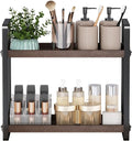 HNRLOY Bathroom Counter Organizer,Bathroom Countertop Organizer,Counter Shelf,Countertop Storage,Organization and Storage,Makeup Shelf,Sink Caddy(Brown 2 Tier)