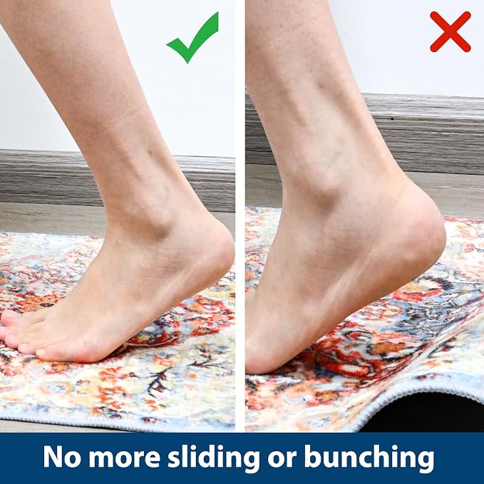 Non Slip Rug Pads for Hardwood Floors, 4x6 Rug Pad Gripper for Area Rugs, Under Carpet Anti Skid Mat, Beige, Keep Your Rugs Safe and in Place