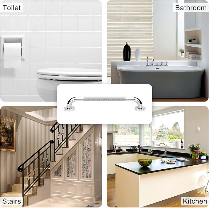 supregear Grab Bars for Bathtubs and Showers, Anti Slip Bathroom Grab Bars for Seniors, 304 Stainless Steel Safety Shower Handle, Toilet Handicap Elderly Assist Bathroom Wall Handle, 16 inch