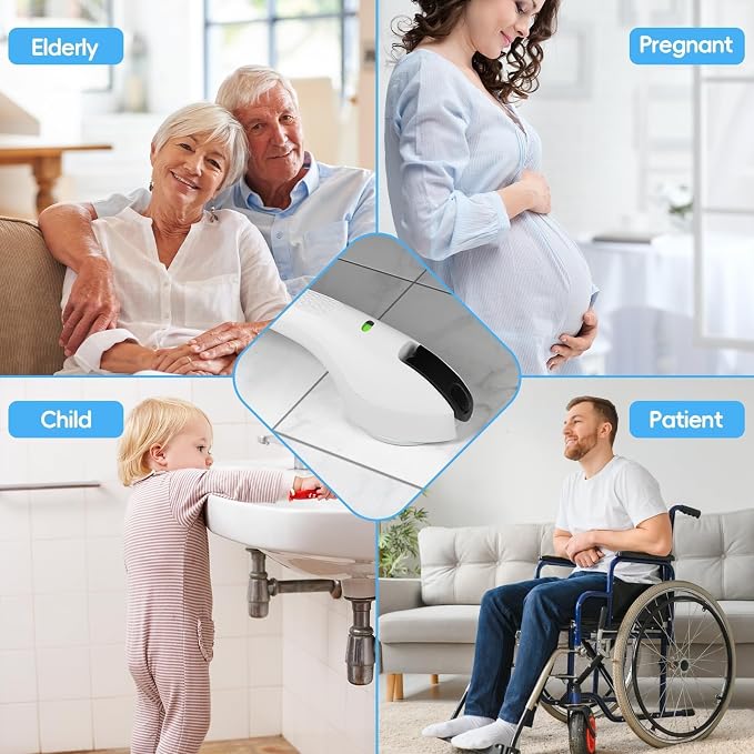 SPECILITE 17 Inch Shower Handle, Grab Bars for Bathtubs and Showers, Disabled and Elderly Strong Suction Cup, Seniors Handicap Safety Handrail for Bathroom Toilet Tiles Glass - White