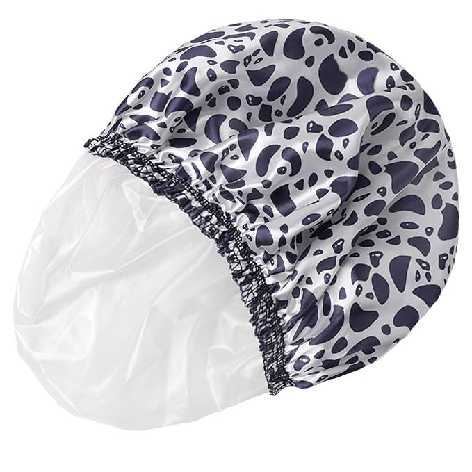 Shower Caps for Women, 4 PCS Elastic and Reusable Bath Caps, Double Layers Shower Cap Reusable Waterproof, Bathing Shower Caps, Environmental Bath Hair Protection Cap - Stone