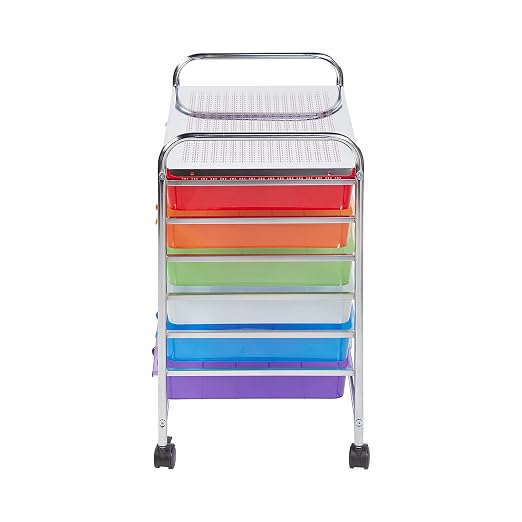 ECR4Kids 12-Drawer Value Mobile Storage Utility Cart, Craft Organizer, Assorted