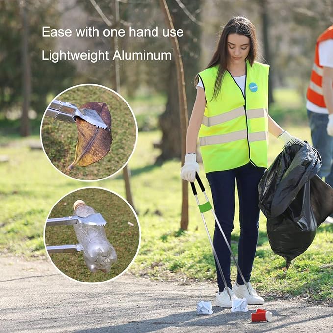 Reacher Grabber Tool,Litter Pick Up Stick Lightweight Aluminium Rustproof,Trash Tong,Reaching Assist Tool for Elderly,Garden Nabber Plogging