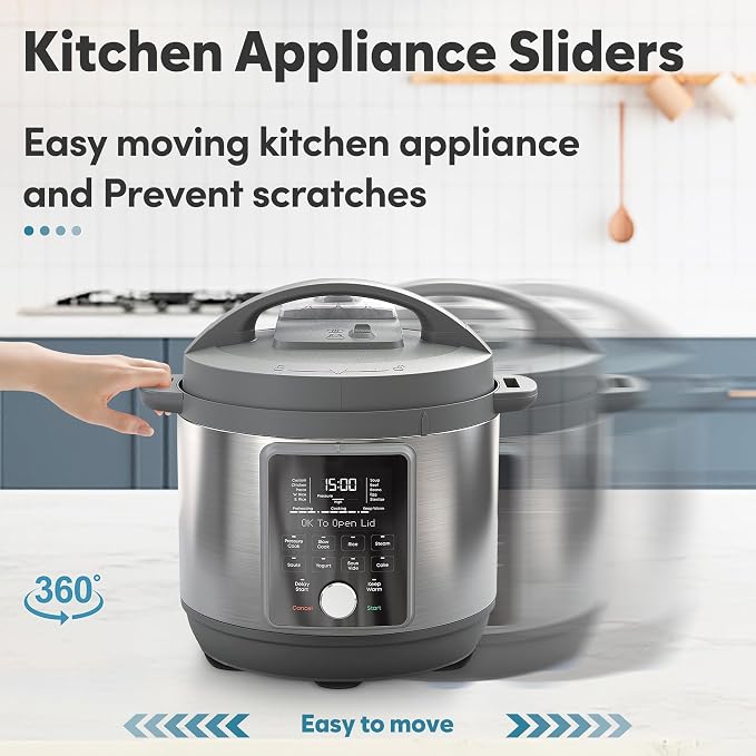 8PCS Appliance Sliders for Kitchen Black,Self-Adhesive Small Kitchen Appliance Slider Hacks Easy to MovIing & Space Saving Must Have Gadgets Mixer Accessories for countertop
