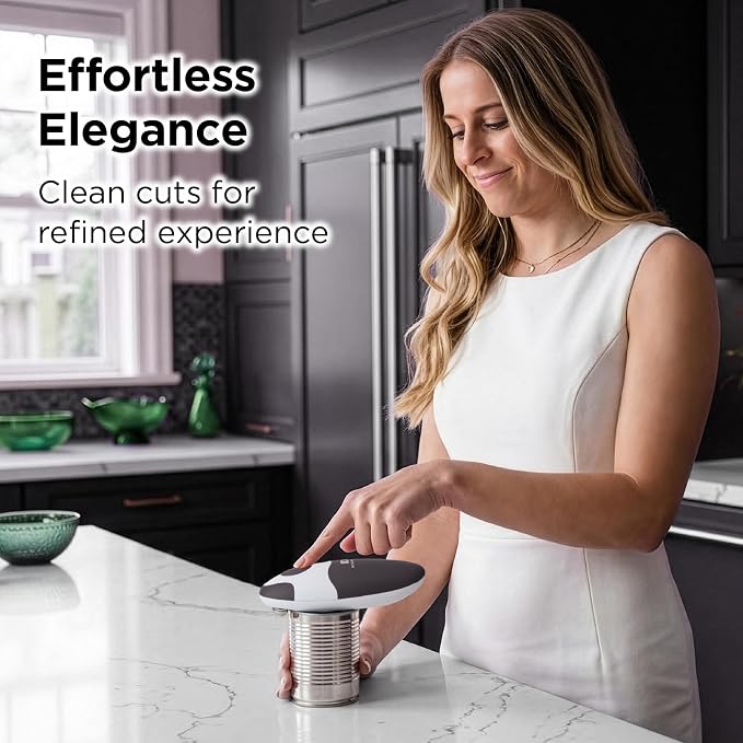 Kitchen Mama Auto 2.0 Electric Can Opener: Blade Opens Almost Any Can Pop or Soda Can - Automatic, Hands Free, Safe, Smooth Edge, Lid Remover, Battery Operated, Cordless, YES YOU CAN (Onyx Mist)