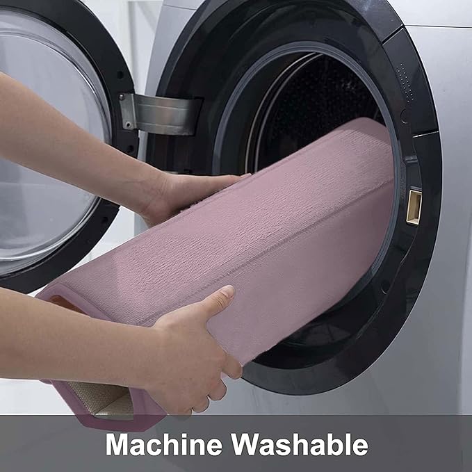 Buganda Memory Foam Bath Mat, 30" x 20", Ultra Soft and Non-Slip Bathroom Rugs, Water Absorbent and Machine Washable Bath Rug for Bathroom, Shower, and Tub, Mauve