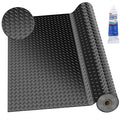 3mm Thin Diamond-Plate Rubber Flooring Roll, 2X 4 ft Waterproof Anti Slip Mat, Multi-Purpose Easy Clean Floor Protector for Garage, Laundry Room, Gym, Kennel