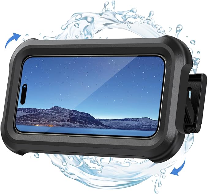 Lamicall Waterproof Shower Phone Holder - Shower Bathroom Bath Cellphone Accessories for Women Men Girls Boys, Christmas iPhone Accessories Case Wall Mount Stand, Gift Gadget for 4-7" Phones