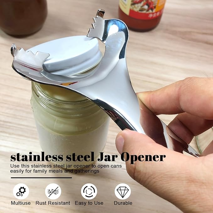 Mason Jar Opener No Lid Dents or Damage Multifunctional Jar Opener Easy Twist Manual Handheld Top Remover Bottle Opener Made For Lifetime