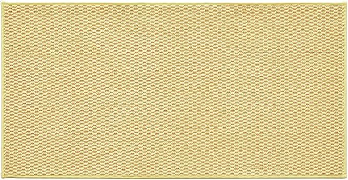 TYUU Bathroom Rugs Non Slip Washable, Super Absorbent Thin Bath Mat Quick Dry Low Pile Bathroom Rug, Yellow 24"x47"