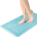 Yolife Shower Foot Scrubber Mat, Anti-Slip Bath Mat with Scrub Bristles, Soft Shower Foot Massager with Strong Suction Cups for Soothe Achy Feet, 25.6" x 13.4"