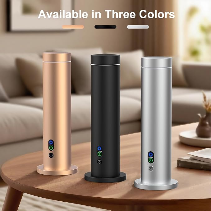 Maromalife Waterless Diffuser, Essential Oil Diffuser, 1000 Sq.Ft Coverage Scent Diffuser – Plug-in Only, Adjustable Mist, Remote, Mood Lights for Home & Office, Large Room, Hotel, Silver