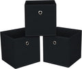 13x13x13 storage cube bins,collapsible fabric storage cubes Decorative storage basket,13 inch Record cube storage box for shelves,clothing,shelf,drawer,bathroom organizer,Set of 3 (Black)