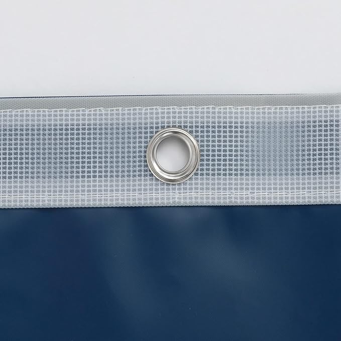 Barossa Design Navy Shower Curtain Liner with 6 Magnets - Waterproof PEVA Shower Liner for Bathroom, 72" x 72" Standard Size, PVC Free, Metal Grommets - Navy Blue, 72x72