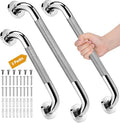 3 Packs Shower Grab Bars for Bathroom, 2 x 16 Inch & 1 x 12 Inch Safety Handicap Grab Bars for Wall, Anti-Slip Shower Handles for Elderly, Seniors, Disabled, Shower Handrails for Bathtub Toilet