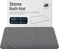 ZIKIBL Stone Bath Mat Diatomaceous Earth Shower Mat Non-Slip Super Absorbent Diatomite Stone Mats for Bathroom Floor Quick-Drying Easy to Clean (24''*16'' Grey)