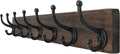 WEBI Rustic Coat Rack Wall Mount,30" Long 7 Cast Iron Coat Hooks Wall Mounted,Heavy Duty Wood Wall Coat Hanger Hooks for Hanging Coats,Jacket,Clothes,Backpack,Farmhouse,Weathered Brown