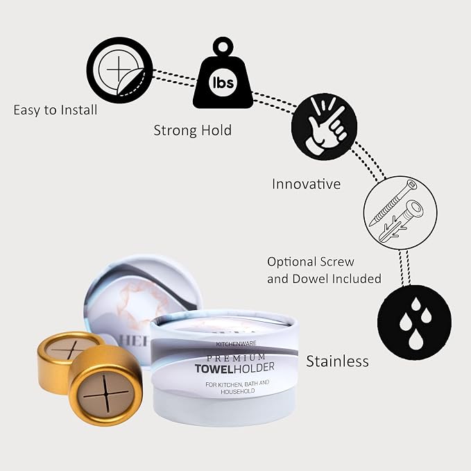 HEFA Eco-Friendly Towel Hooks - Dish, Hand & Kitchen Towel Holder, 8 Pack - Kitchen Organization Gadgets