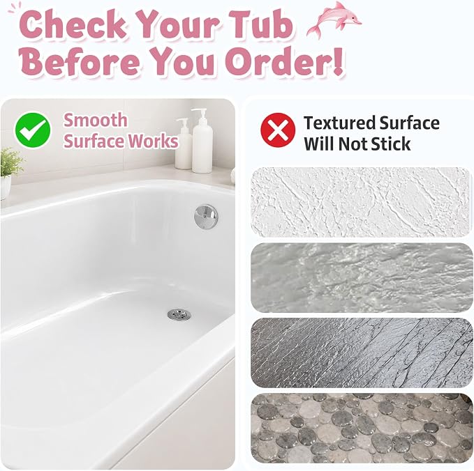 XIYUNTE Baby Bath Mat for Tub Non Slip Kids, BPA Free Extra Long Bathtub Mat 40x16 with Drain Holes and 200 Suction Cups, Non Toxic Machine Washable Toddler Bath Mat, Eco-Friendly Certified
