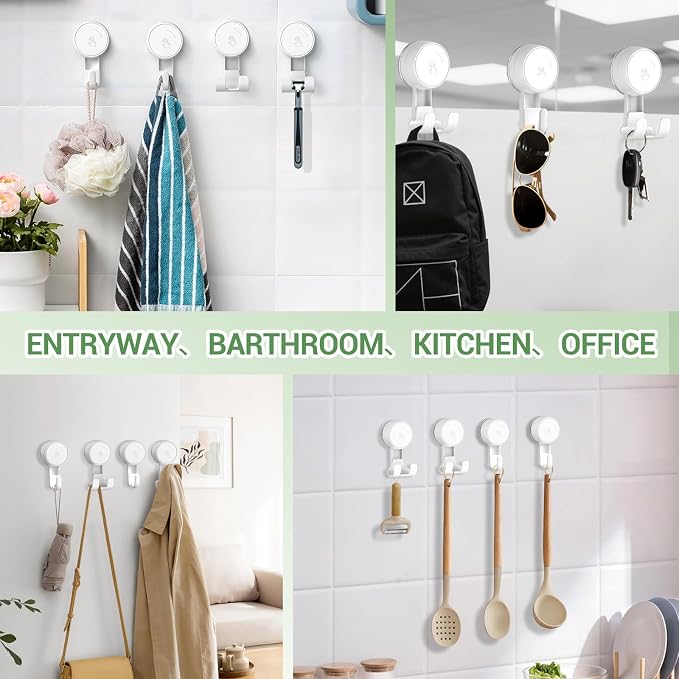 LUXEAR Suction Hooks Powerful Vacuum Suction Cup Hooks-1PACK Razor 1pack Single White