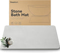 Stone Bath Mat, Dries Quickly, Non-Slip Diatomaceous Earth Bath Mats for Bathroom, Super Absorbent Shower Mat, Easy to Clean, 23.5" x 15.5" Carbon Gray