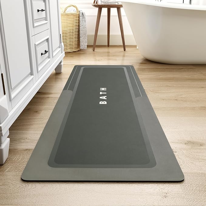 MontVoo-Bath Mat-Bath Mat Rug Non Slip Super Absorbent Stain Resistant Quick Dry Thin Bathroom Rug-Bath Mats for Bathroom Floor Bathtub Vanity-Bathmat Bath Rug Easy Care