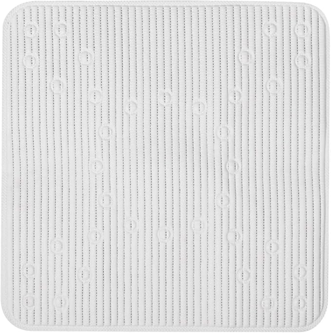 Duck Brand Clorox Cushioned Shower Mat, Non Slip Bathtub Mat with Suction Cups, 21 Inches x 21 Inches, White