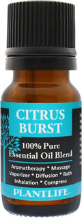 Plantlife Citrus Burst Aromatherapy Essential Oil Blend - Straight from The Plant 100% Pure Therapeutic Grade - No Additives or Fillers - Made in California 10 ml