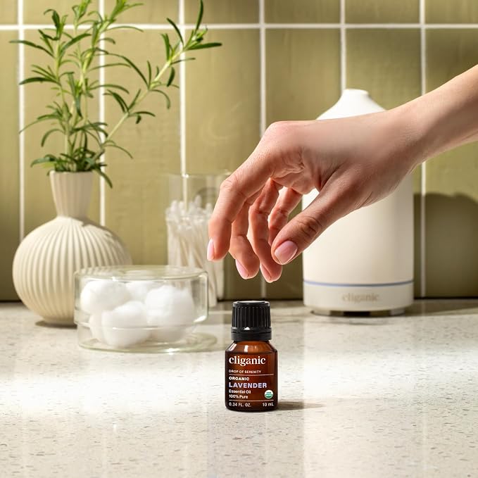 Cliganic Organic Lavender Essential Oil - 100% Pure Natural for Aromatherapy Diffuser | Non-GMO Verified