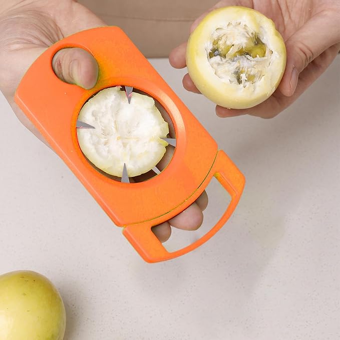 Passion Fruit Opener Tool - Stainless Steel Kitchen Peeling Gadget with Spoon - Passion Fruit Peeler - for Home Restaurant Party Gathering Picnic