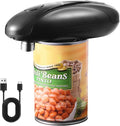 Can Opener Electric - Upgraded One-Touch Automatic, Smooth Edge, USB-C Rechargeable, Perfect for Seniors (Black)