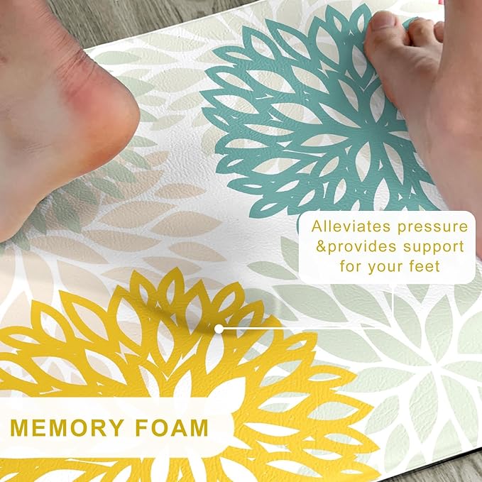 Kitchen Mats Set of 2 Cushioned Anti Fatigue Kitchen Rugs Non Slip Waterproof Kitchen Runner Rug Memory Foam Kitchen Floor Mat Comfort Standing Mat for Sink,Laundry