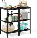 Under Pedestal Sink Shelf 2 Pack Corner Shelf Stand for Bathroom Pedestal Under Sink Storage Rack Under Vanity Storage Organizers Bathroom Storage Corner Shelves Toilet Storage Holder, Black